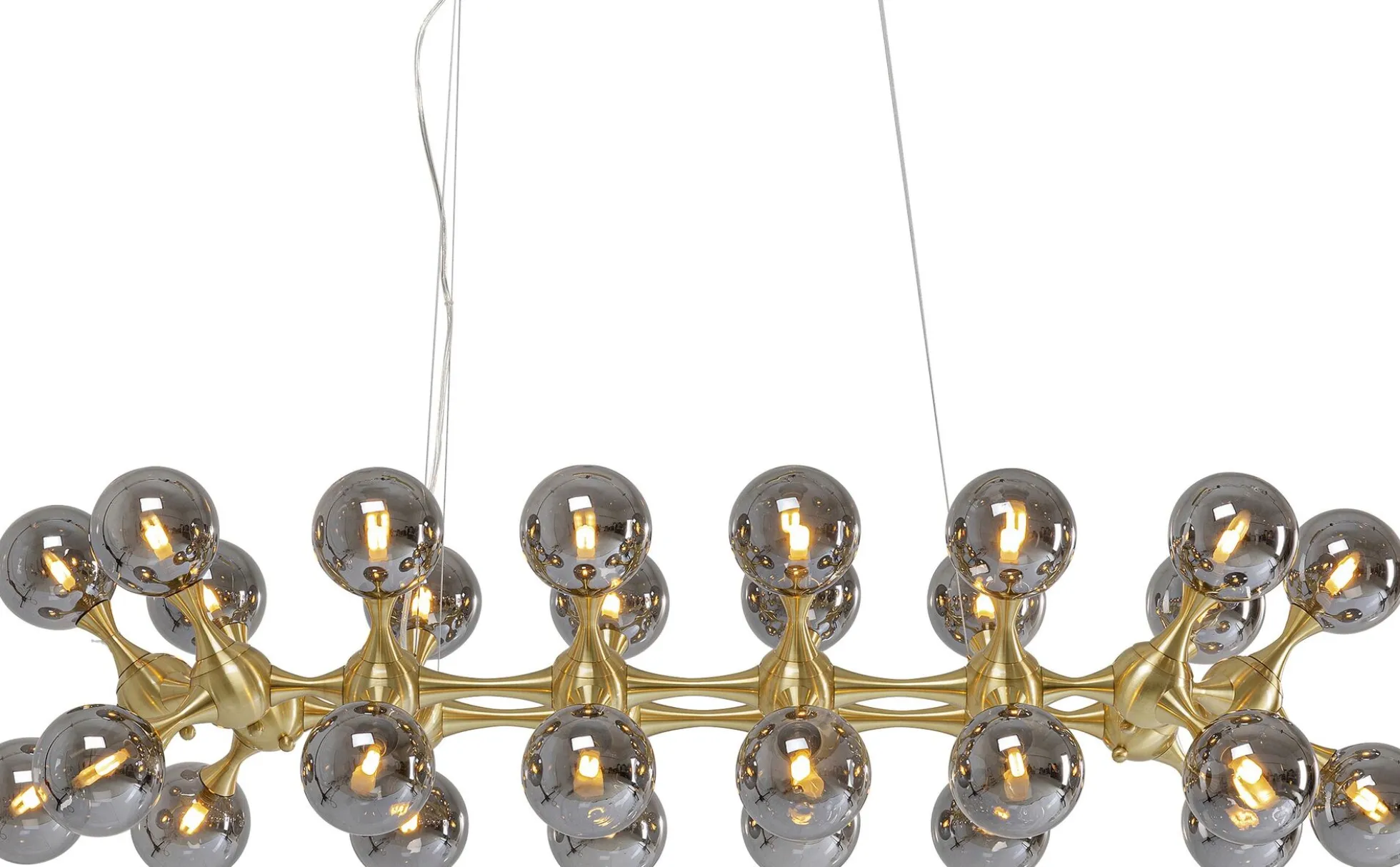 Lampa wisząca Atomic Balls 140 cm złota - klosze przydymione