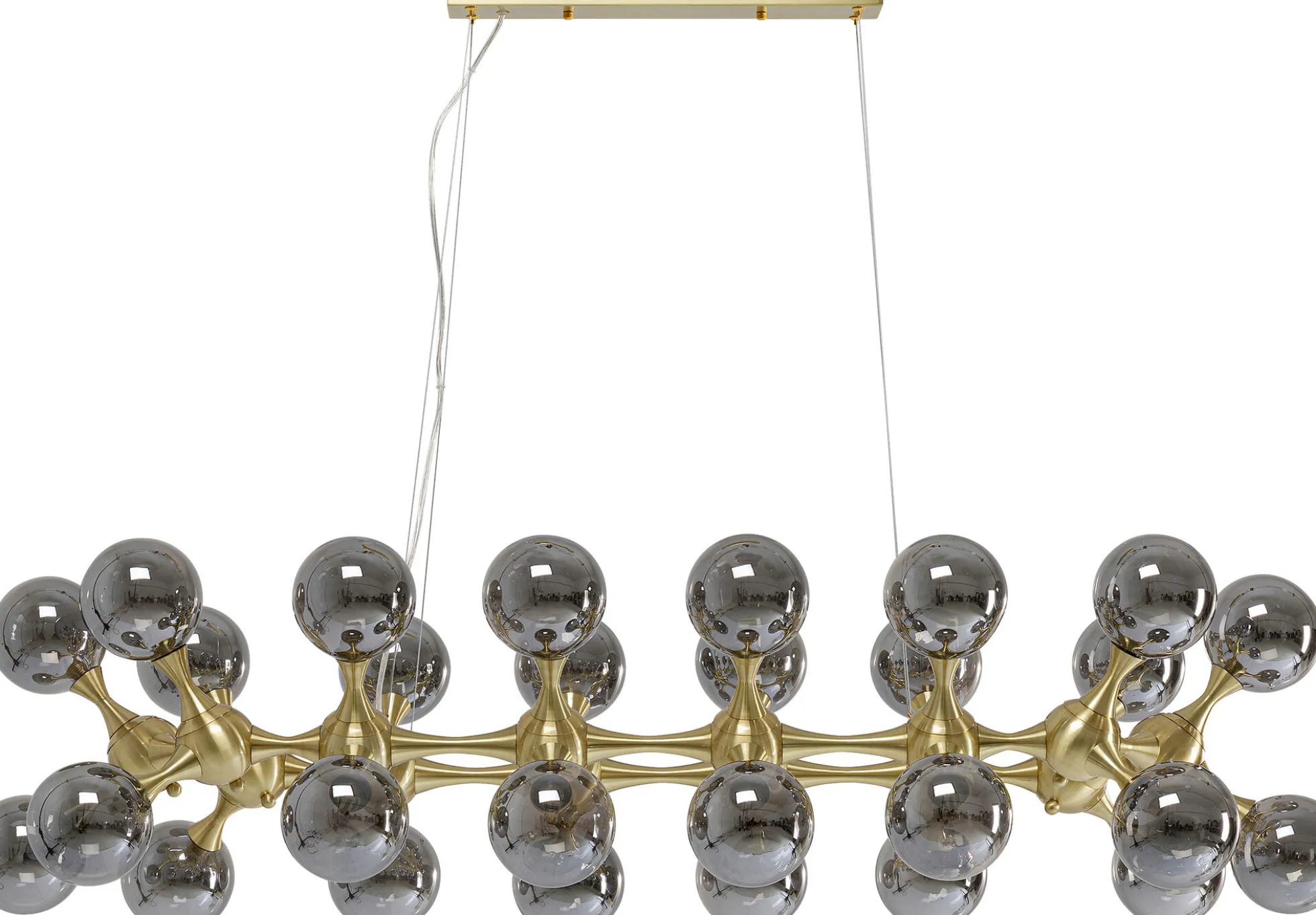 Lampa wisząca Atomic Balls 140 cm złota - klosze przydymione