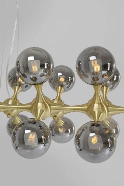 Lampa wisząca Atomic Balls 140 cm złota - klosze przydymione