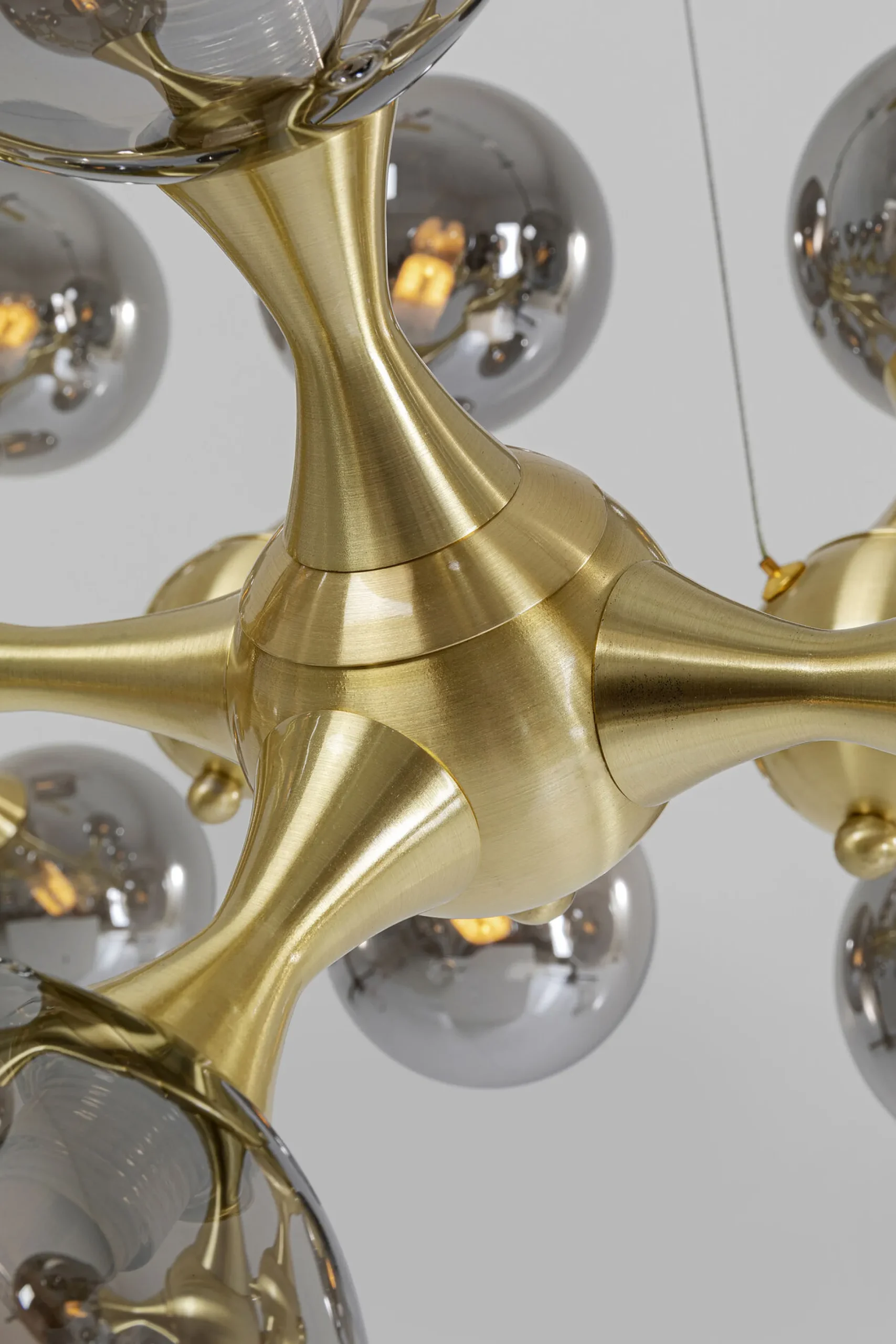 Lampa wisząca Atomic Balls 140 cm złota - klosze przydymione