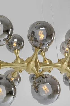 Lampa wisząca Atomic Balls 140 cm złota - klosze przydymione