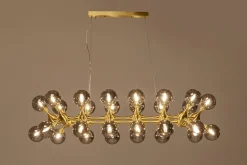 Lampa wisząca Atomic Balls 140 cm złota - klosze przydymione