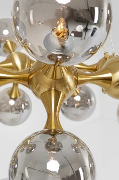 Lampa wisząca Atomic Balls 74x130 cm złota - klosze szklane przydymione