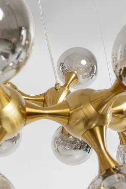 Lampa wisząca Atomic Balls 74x130 cm złota - klosze szklane przydymione