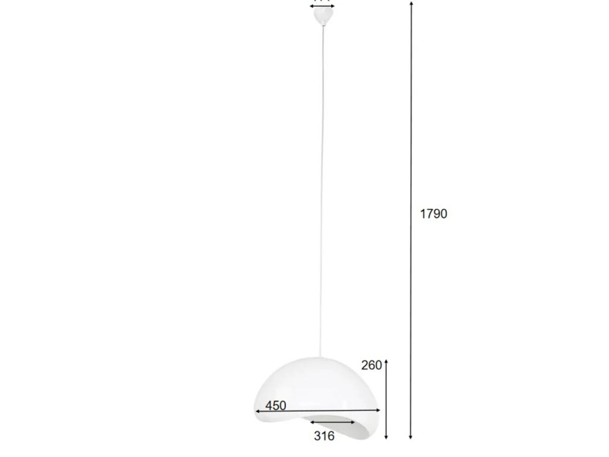 Lampa wisząca Cloud Beam biała 45cm