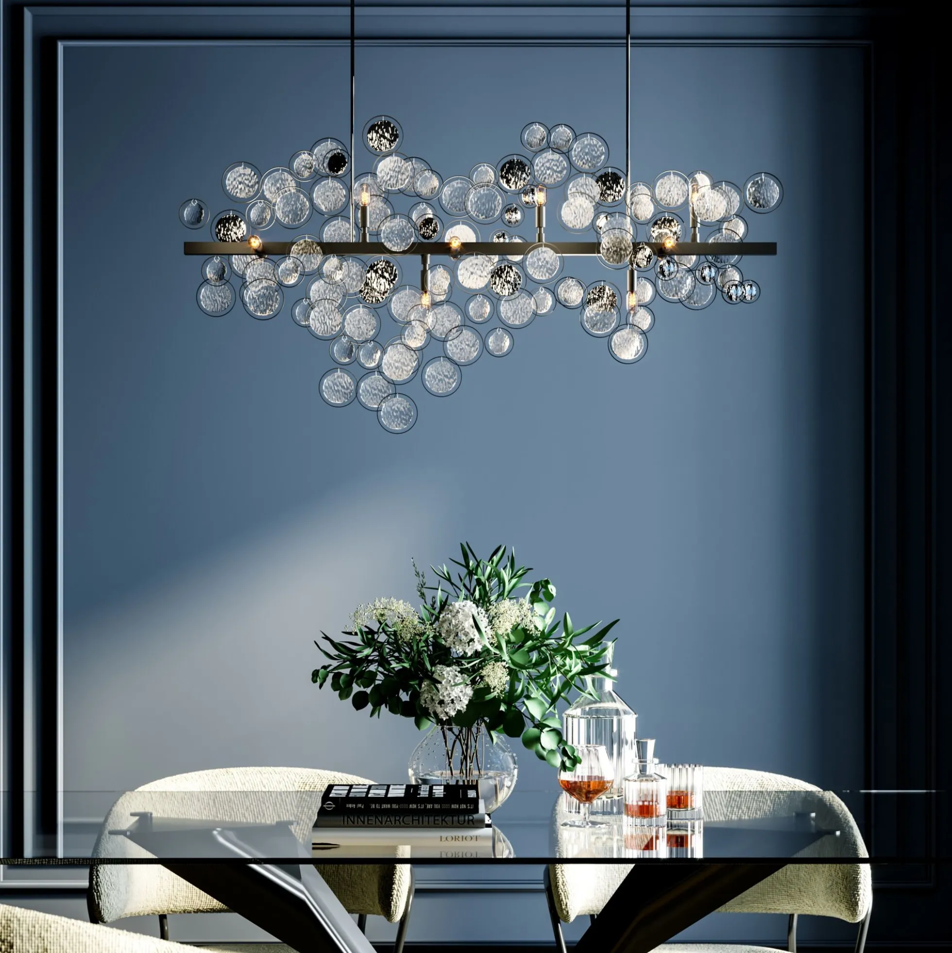 Lampa wisząca Clouds Clear 102x61 cm szara