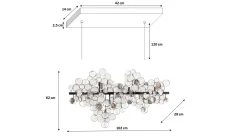 Lampa wisząca Clouds Clear 102x61 cm szara