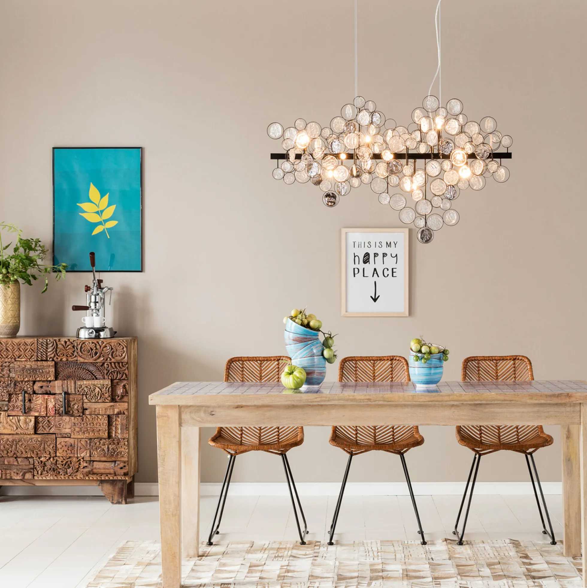 Lampa wisząca Clouds Clear 102x61 cm szara