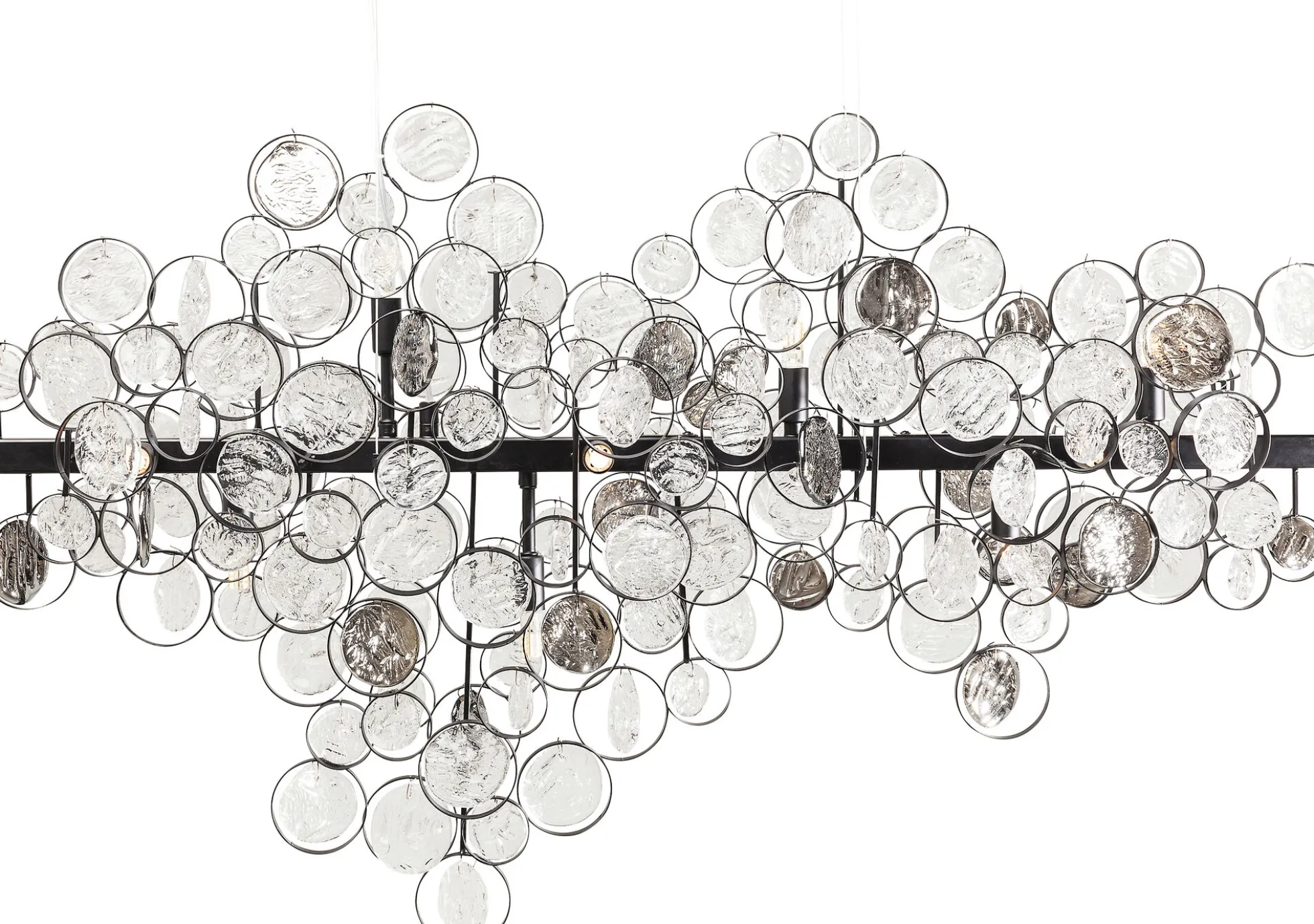 Lampa wisząca Clouds Clear 102x61 cm szara