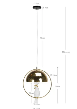 Lampa wisząca Cockatoo 46x56 cm złota