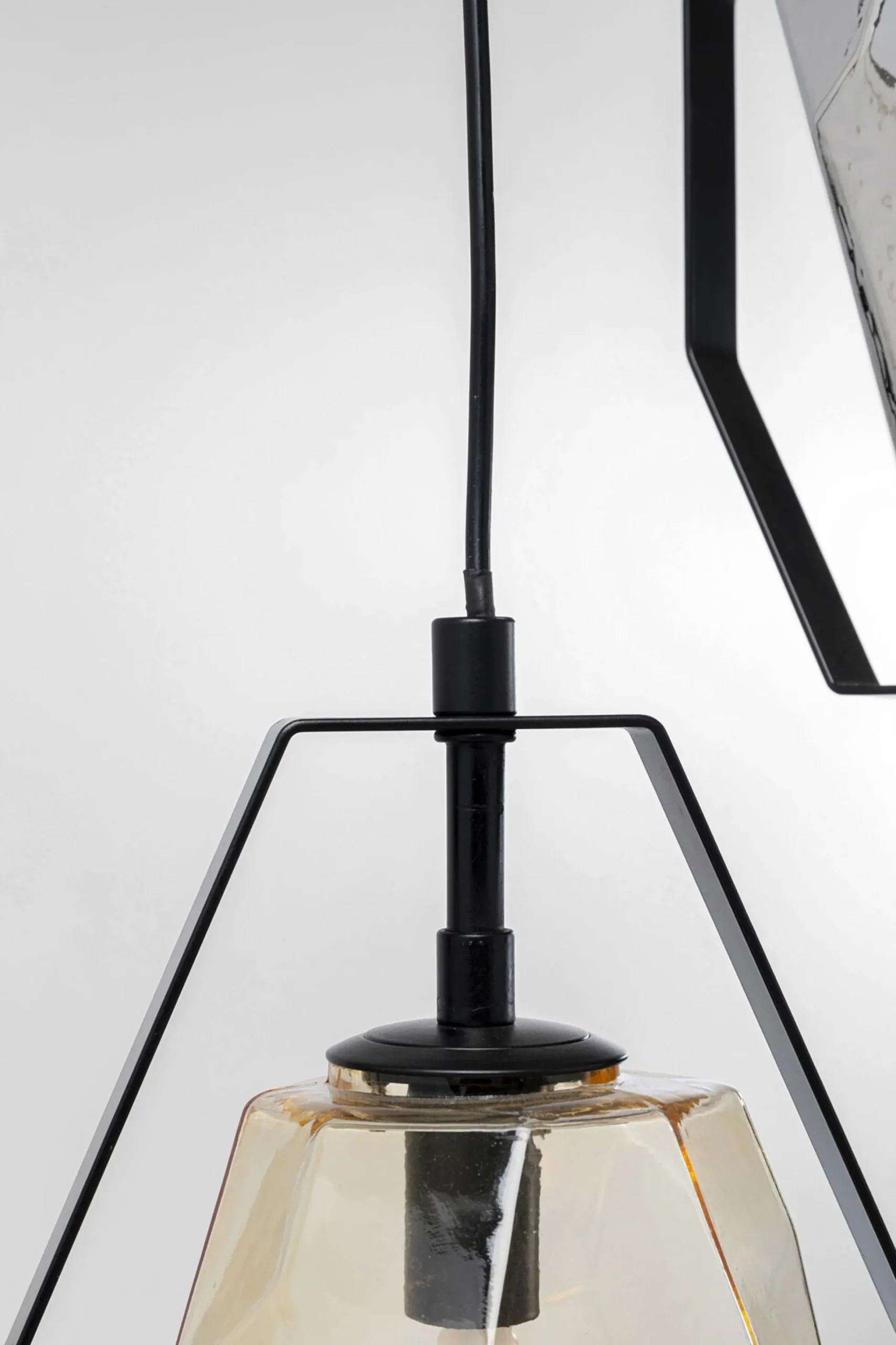 Lampa wisząca czarna klosze szklane 5xG9 Ø42 cm