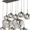 Lampa wisząca do salonu klosze przydymione szklane 110x160 cm