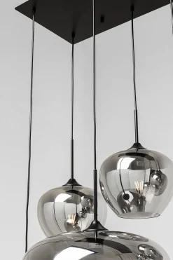 Lampa wisząca do salonu klosze przydymione szklane 110x160 cm