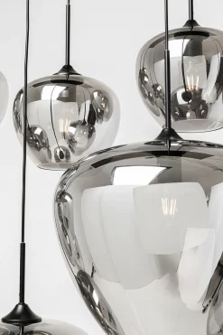 Lampa wisząca do salonu klosze przydymione szklane 110x160 cm