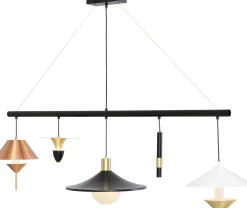 Lampa wisząca do salonu stalowa 5xG9 155 cm