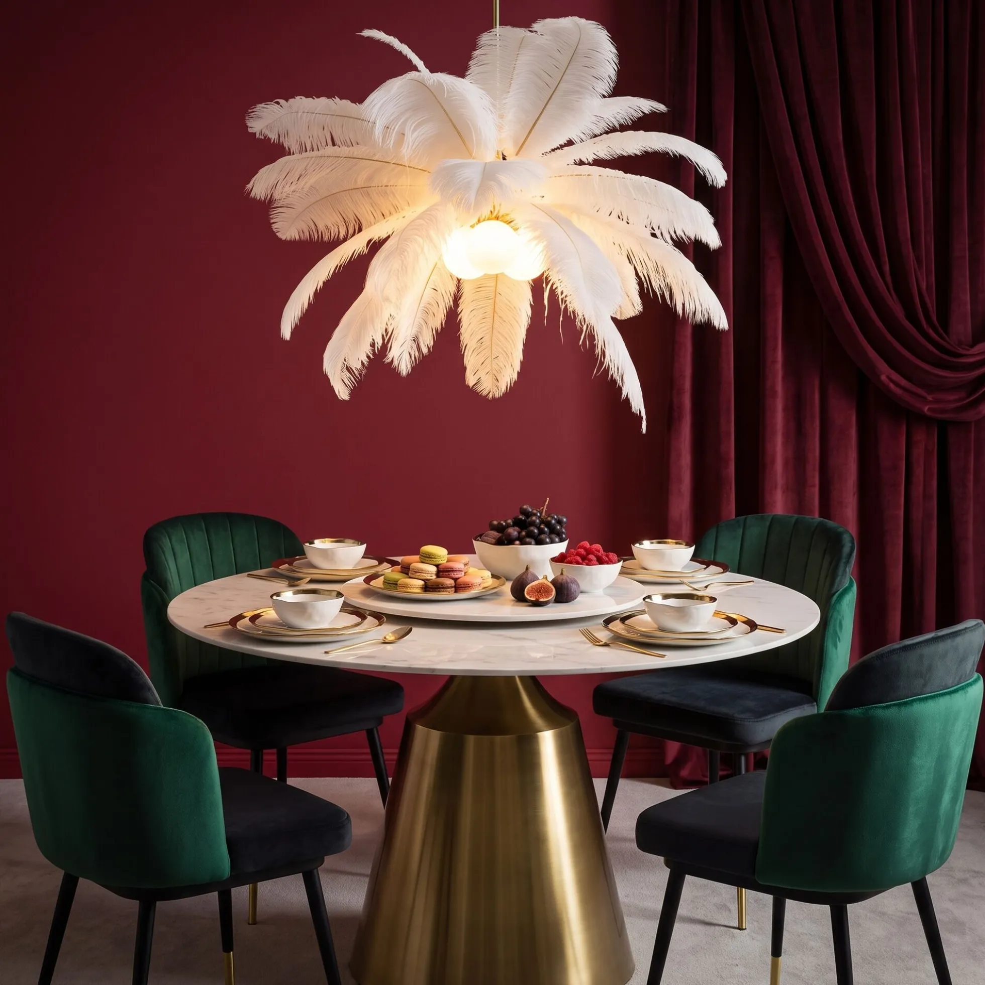 Lampa wisząca Feather Palm biała Ø60cm