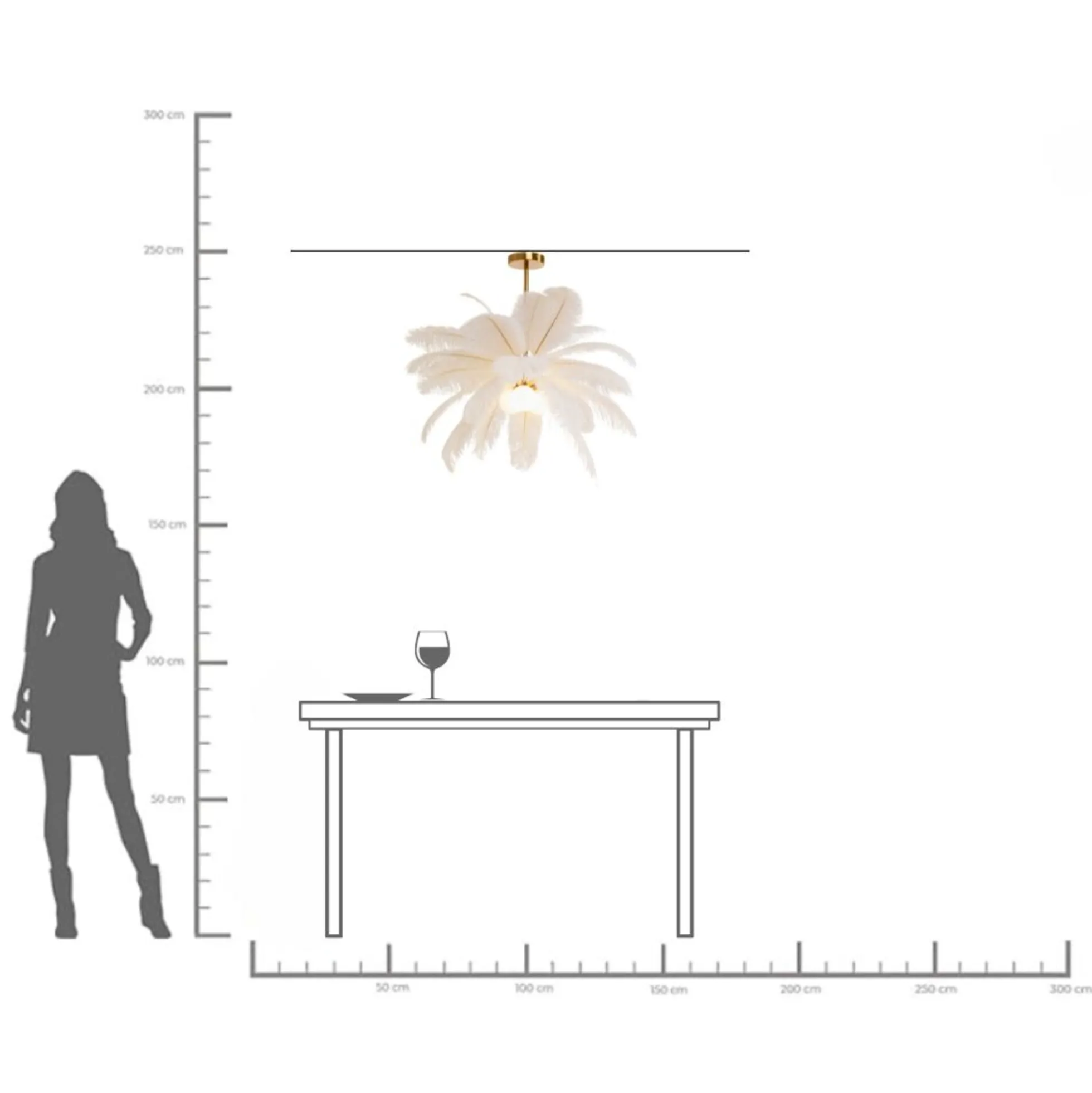 Lampa wisząca Feather Palm biała Ø60cm