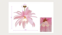 Lampa wisząca Feather Palm różowa Ø60cm