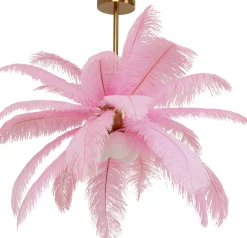 Lampa wisząca Feather Palm różowa Ø60cm