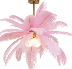Lampa wisząca Feather Palm różowa Ø60cm