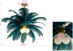Lampa wisząca Feather Palm zielona Ø60cm