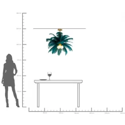 Lampa wisząca Feather Palm zielona Ø60cm