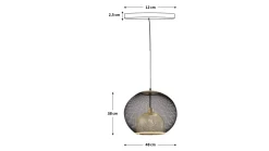 Lampa wisząca Grato Ø45 cm czarno-złota