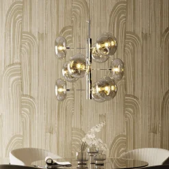 Lampa wisząca Headlight 53x61 cm srebrna - klosze szklane