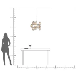 Lampa wisząca Headlight 53x61 cm srebrna - klosze szklane