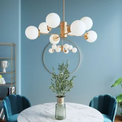 Lampa wisząca Heavenly Ø98 cm złota - klosze białe