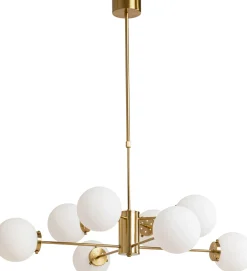 Lampa wisząca Heavenly Ø98 cm złota - klosze białe