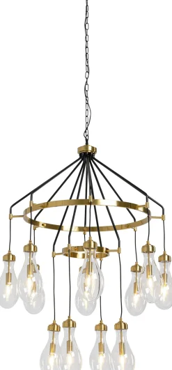 Lampa wisząca Highlight 12L Ø97 cm czarno-złota - klosze transparentne