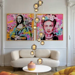 Lampa wisząca klosze szklane chromowe 12xG9 200 cm