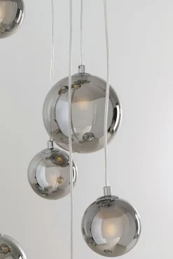 Lampa wisząca klosze szklane chromowe 12xG9 200 cm