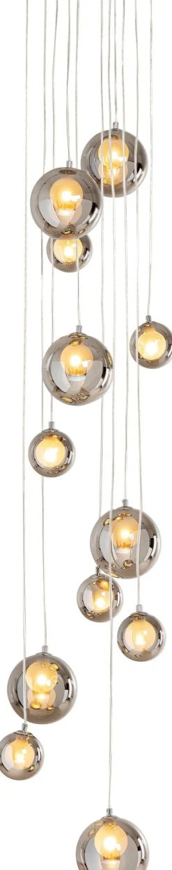 Lampa wisząca klosze szklane chromowe 12xG9 200 cm