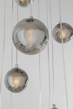 Lampa wisząca klosze szklane chromowe 12xG9 200 cm