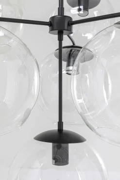 Lampa wisząca Lasmina 91x110 cm czarna - klosze szklane