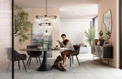 Lampa wisząca Lasmina 91x110 cm czarna - klosze szklane