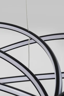 Lampa wisząca LED czarne okręgi aluminium Ø72 cm