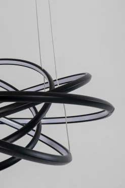 Lampa wisząca LED czarne okręgi aluminium Ø72 cm