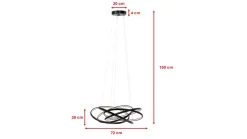 Lampa wisząca LED czarne okręgi aluminium Ø72 cm