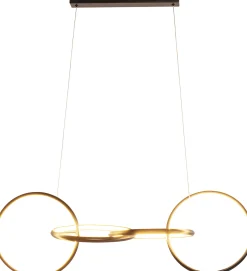 Lampa wisząca LED czarne okręgi aluminium 105 cm