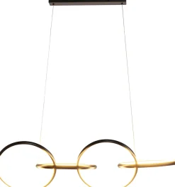 Lampa wisząca LED czarne okręgi aluminium 105 cm