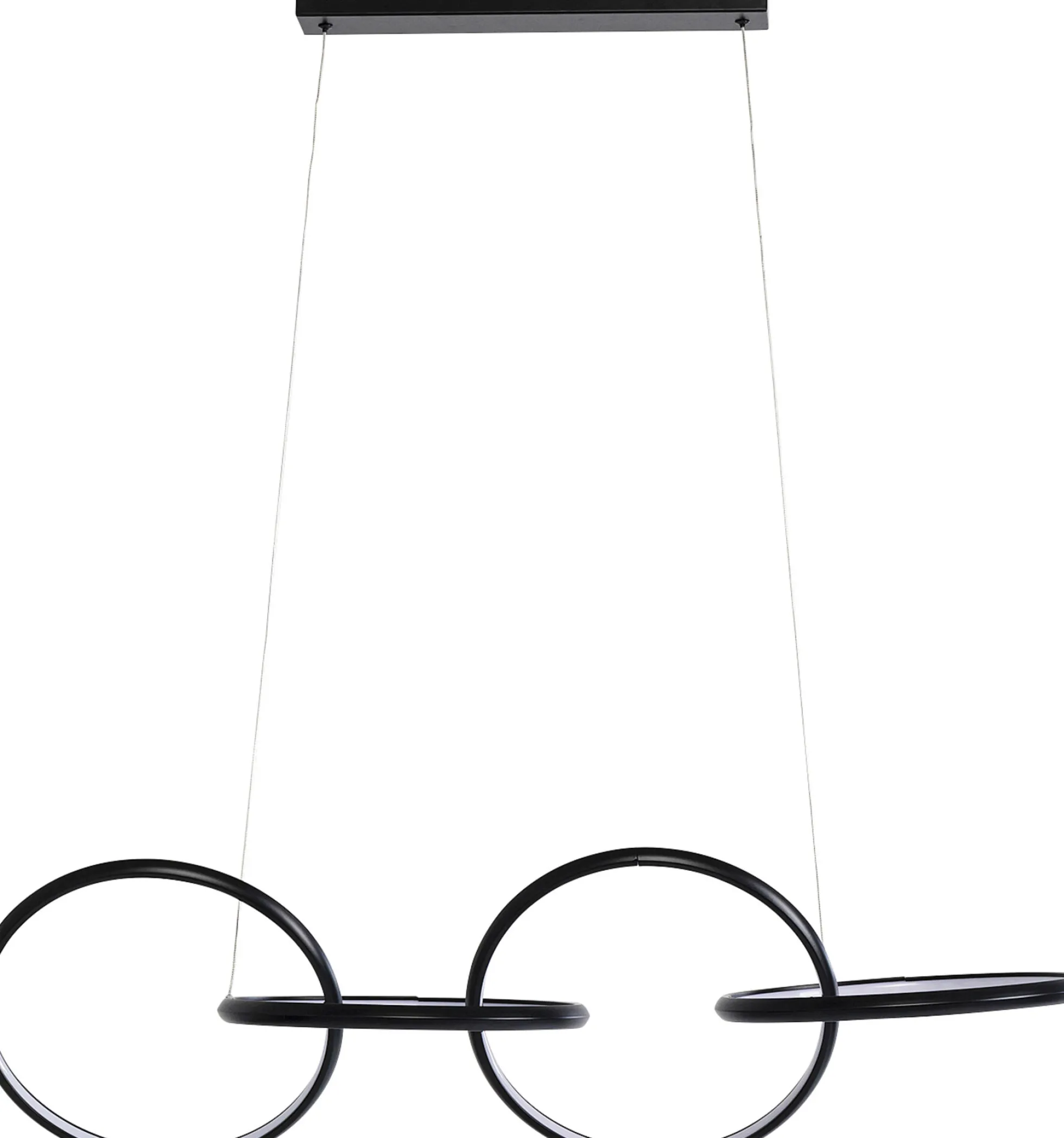 Lampa wisząca LED czarne okręgi aluminium 105 cm