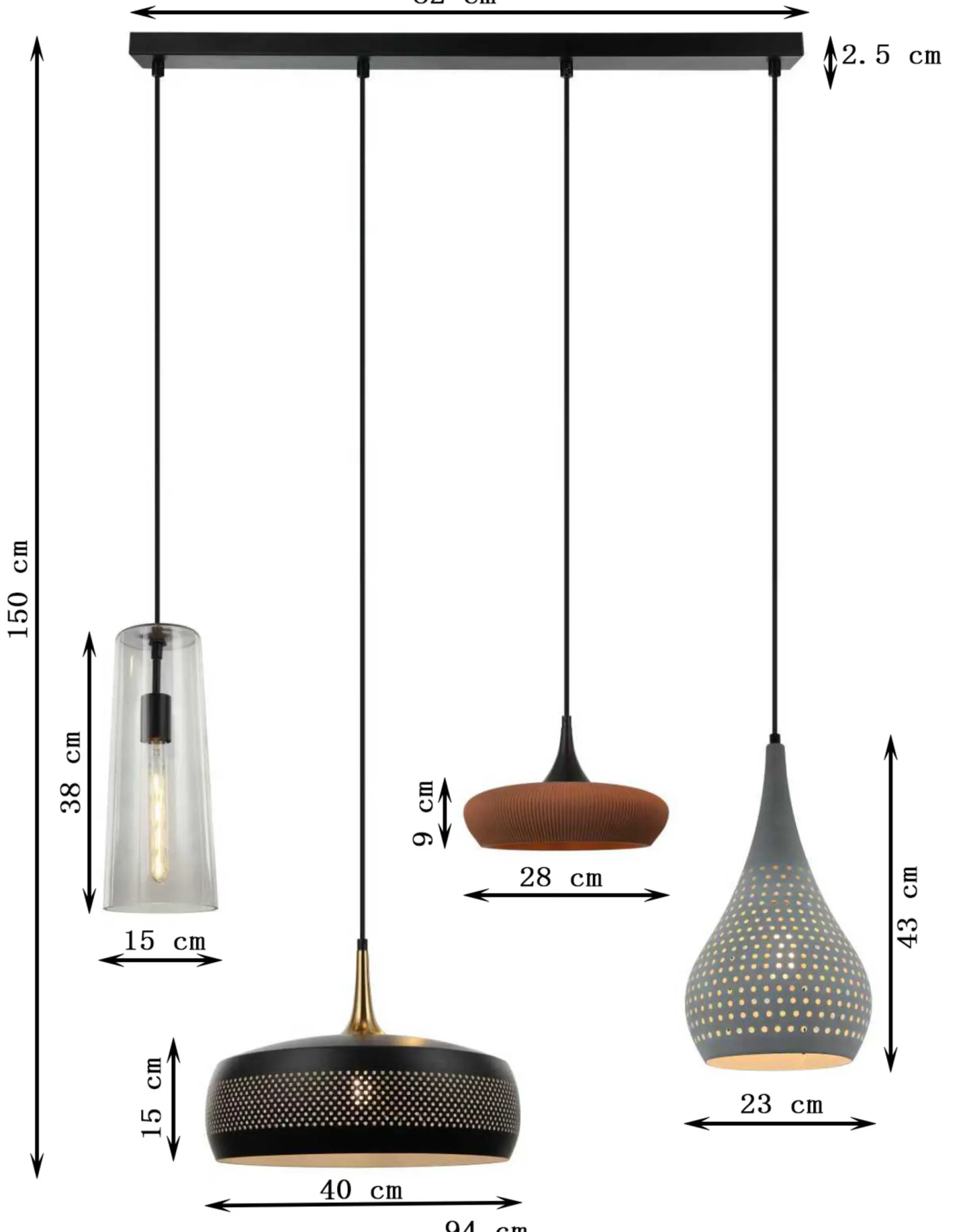 Lampa wisząca Melange Dinging 107cm