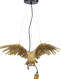 Lampa wisząca Owl 57x28 cm złota