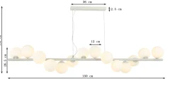 Lampa wisząca Scala Balls mleczna greige 150cm