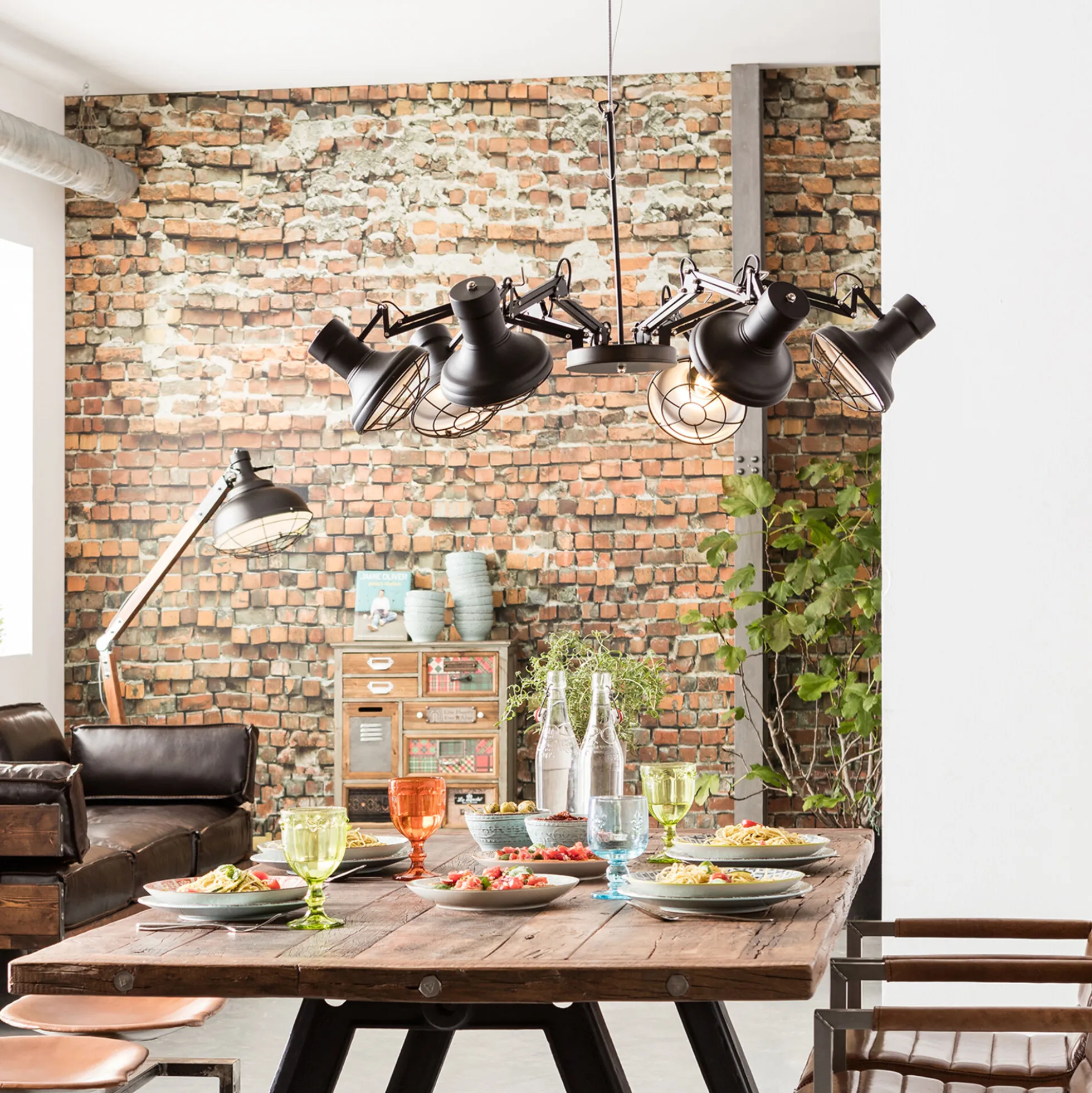 Lampa wisząca Spider Multi 6-lite 110x60 cm czarna