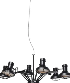 Lampa wisząca Spider Multi 6-lite 110x60 cm czarna