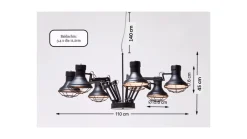 Lampa wisząca Spider Multi 6-lite 110x60 cm czarna